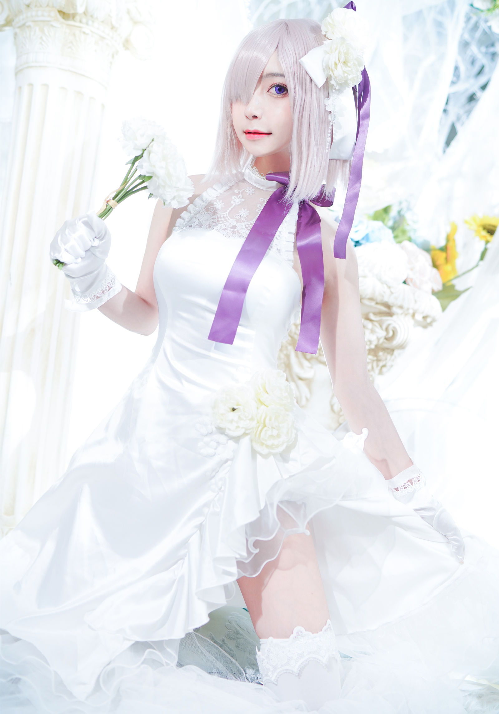 Coser星野saori美女动漫博主性感Cosplay写真玛修周年礼服|柠檬皮美女写真