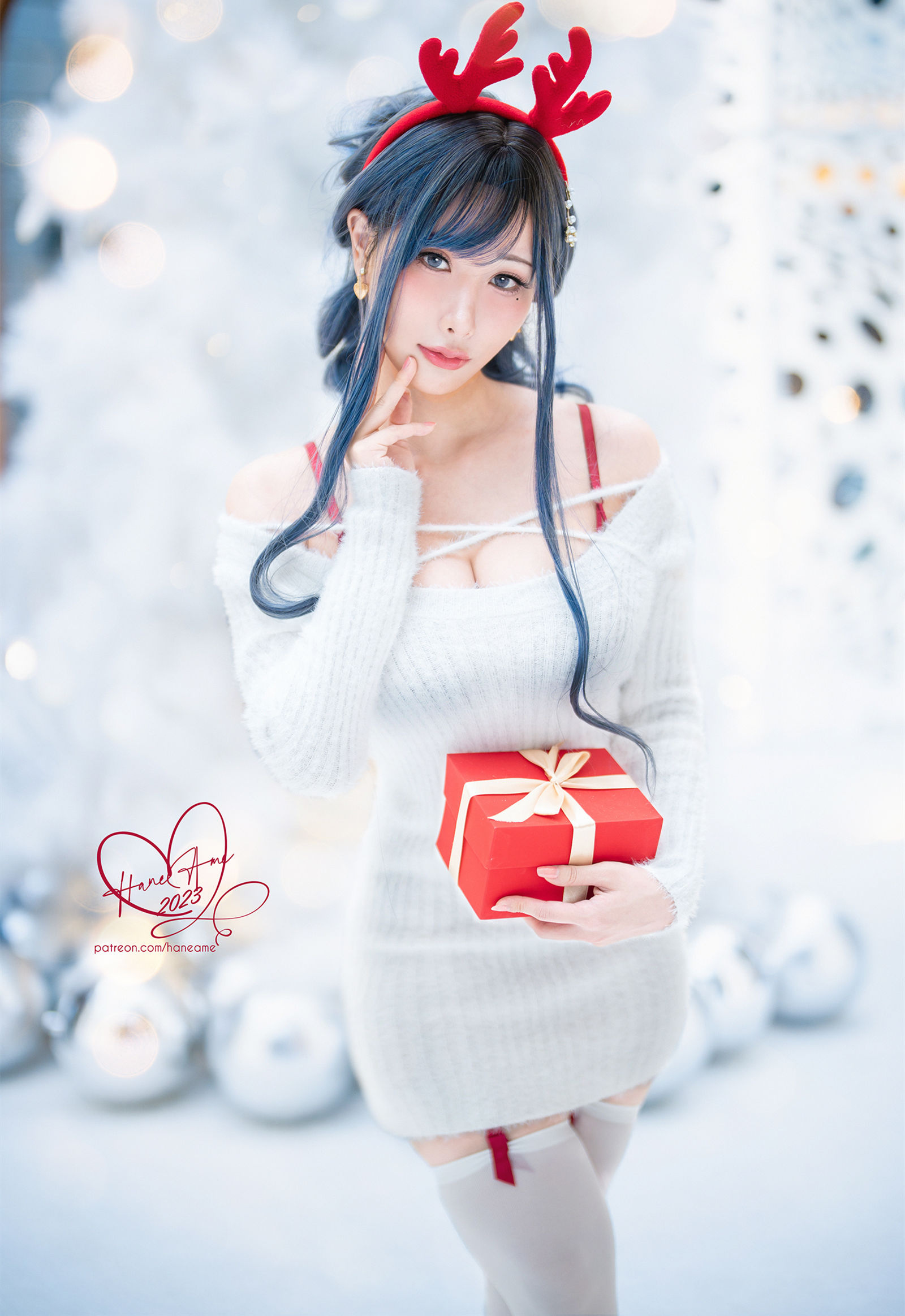 Hane Ame 雨波美女动漫博主性感Cosplay写真Original 2023 White Christmas Moose Onesan|柠檬皮美女写真