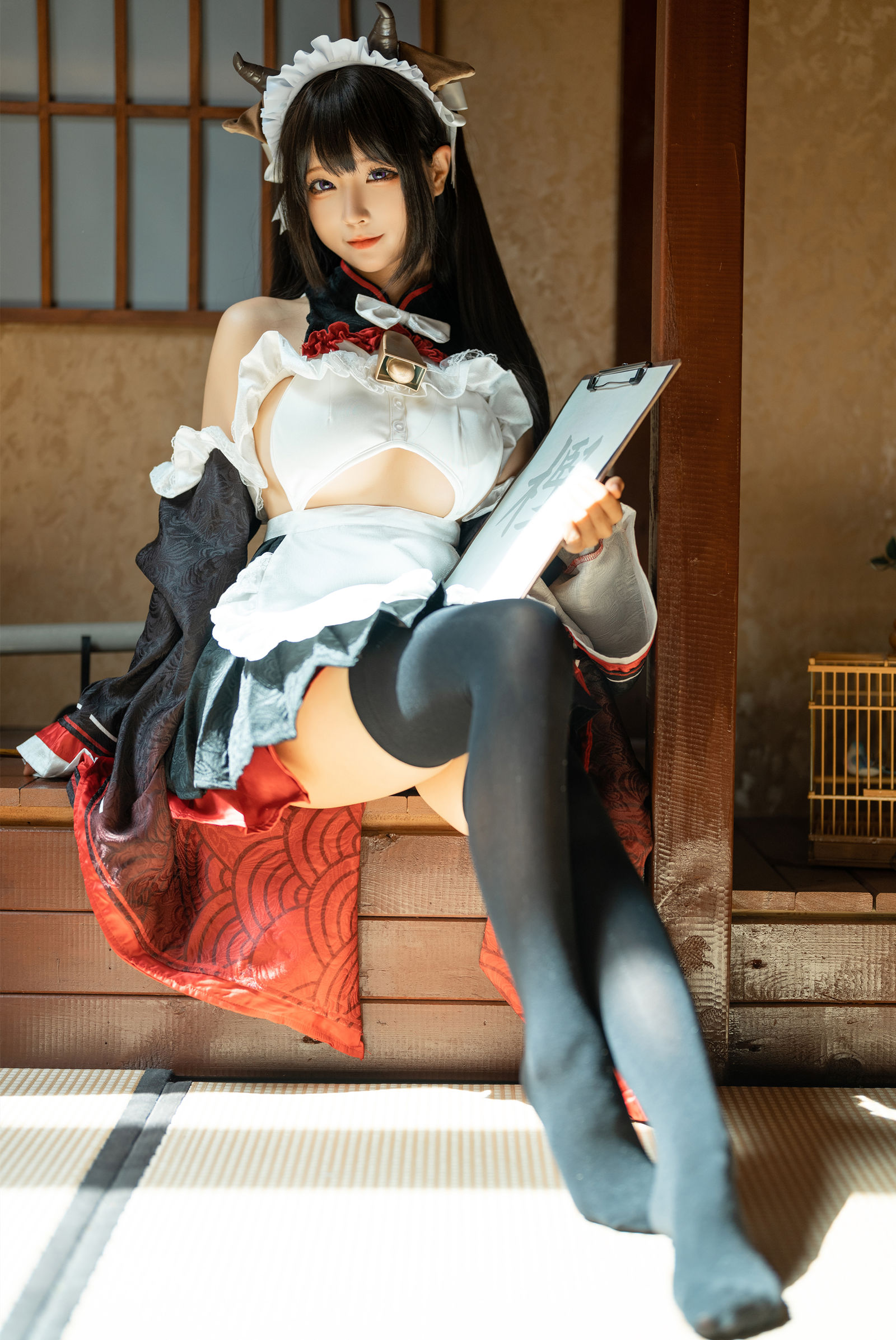 蠢沫沫美女动漫博主性感Cosplay写真牛牛女仆|柠檬皮美女写真