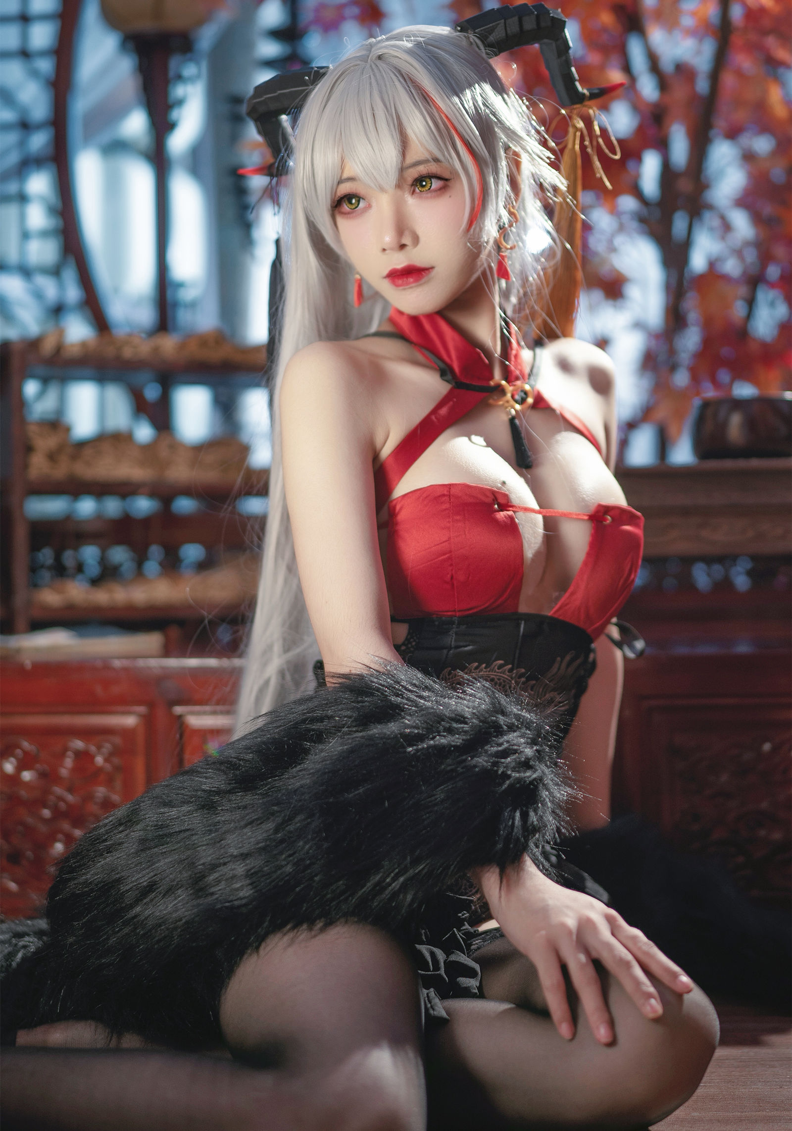 骨牙路子野美女动漫博主性感Cosplay写真埃吉尔旗袍|柠檬皮美女写真